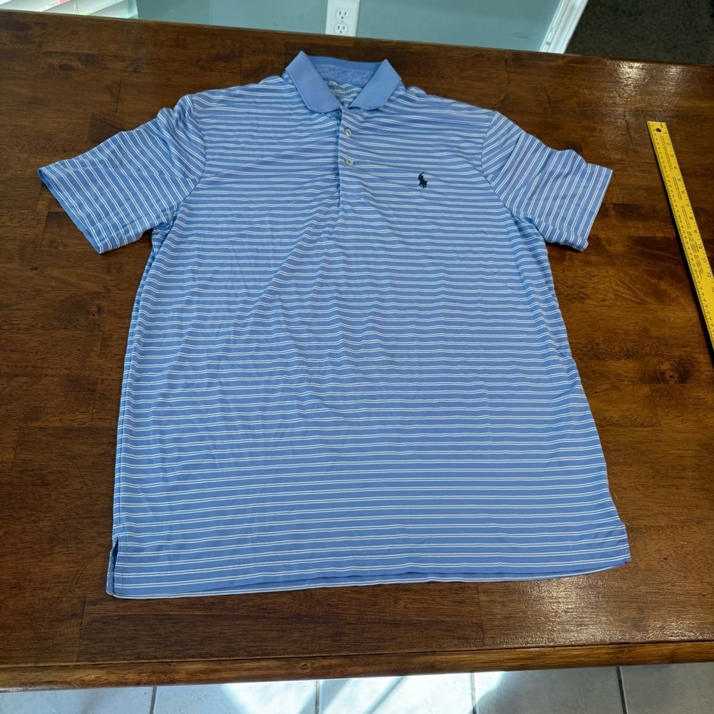 Polo Ralph Lauren performance Light Blue Striped Shirt size medium
